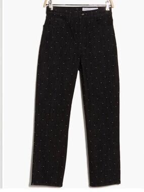 rag & bone Black High-Rise Slim Jeans with Fleck Detail
